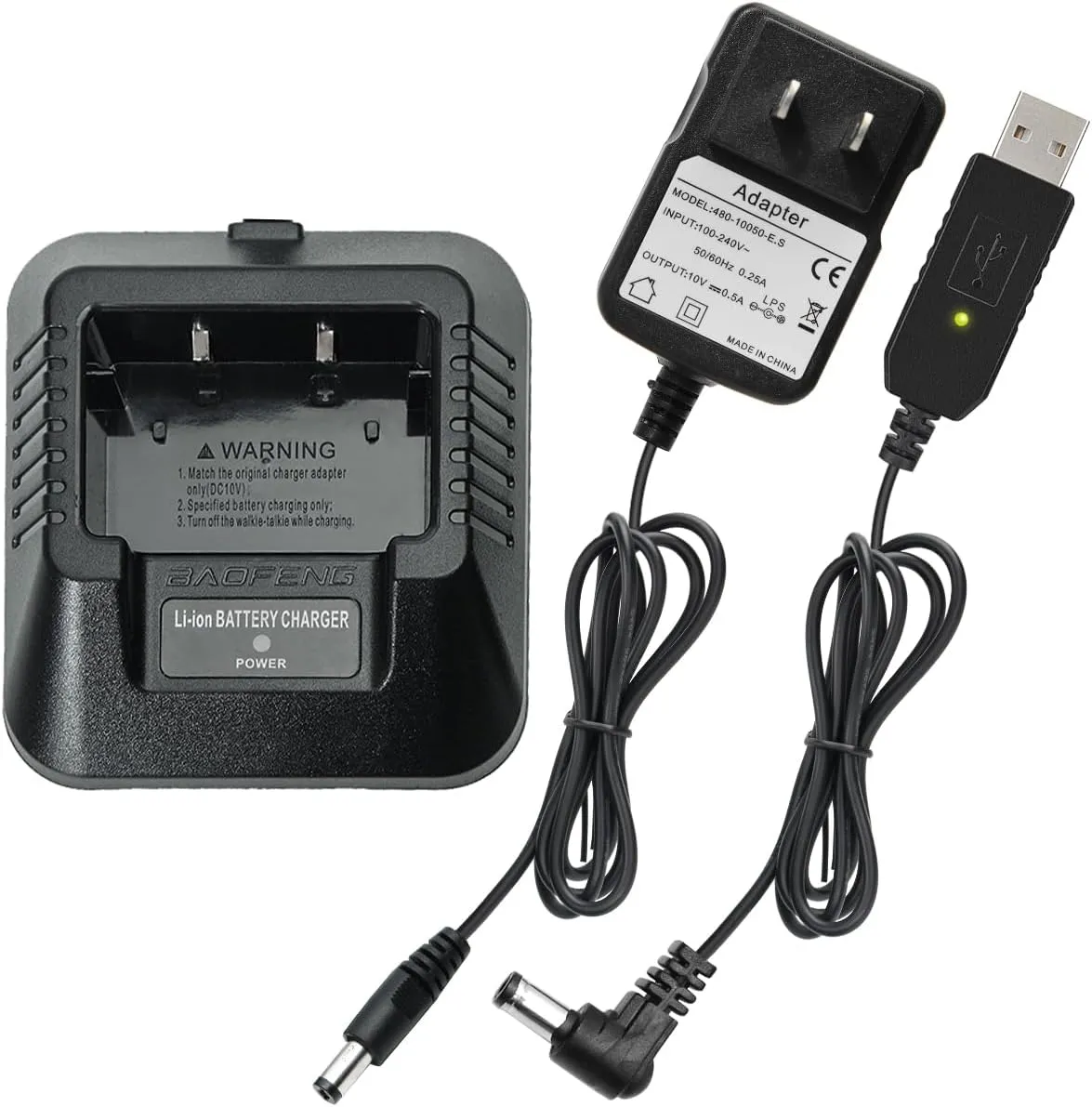 Base Cargador Dock con cable USB para Radios Baofeng UV-5R y Compatibles
